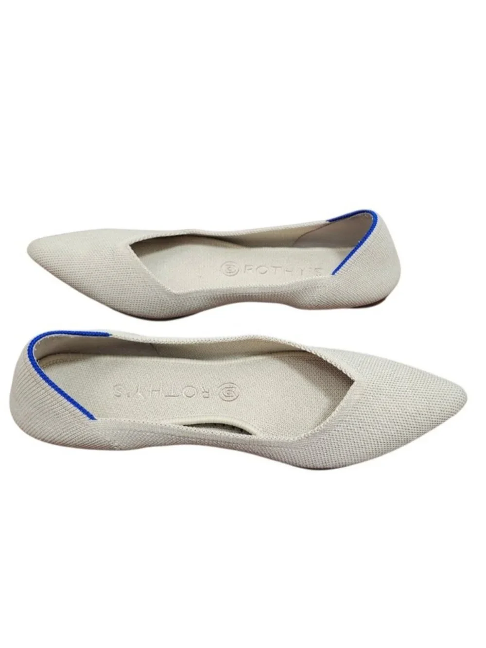 Rothy’s The Point Beige Knit Ballet Flats Women’s US 9 EU 40 Washable Shoes